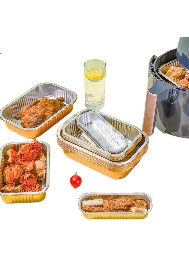 Faxilon Faxi Long Air Fryer Oven-Specific Aluminum Foil Pans, 750Ml*20 Pieces, Thickened Gold-Colored Aluminum Foil Trays For Home And Outdoor Barbecue - Image 3