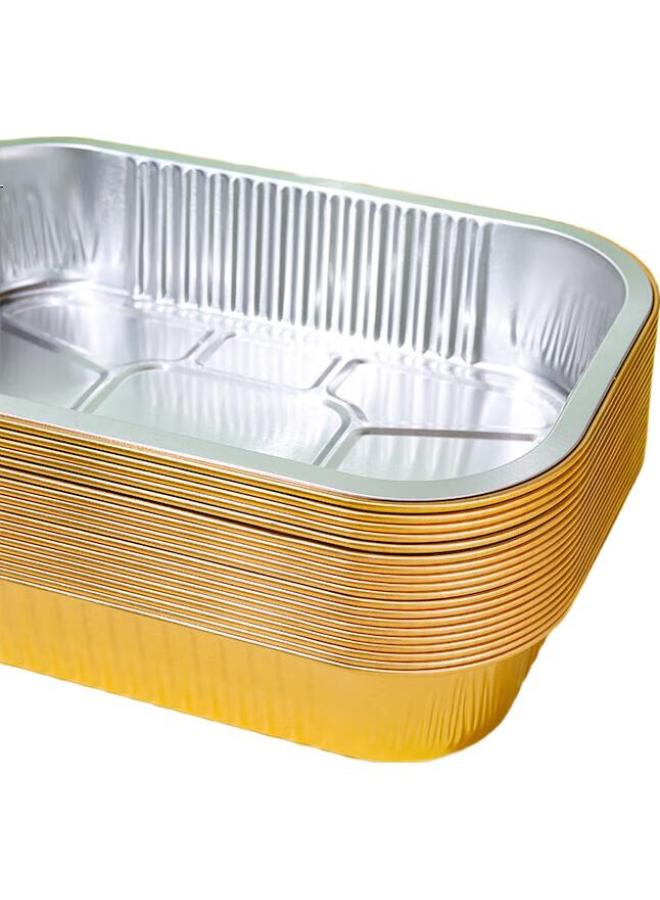 Faxilon Faxi Long Air Fryer Oven-Specific Aluminum Foil Pans, 750Ml*20 Pieces, Thickened Gold-Colored Aluminum Foil Trays For Home And Outdoor Barbecue - Image 2