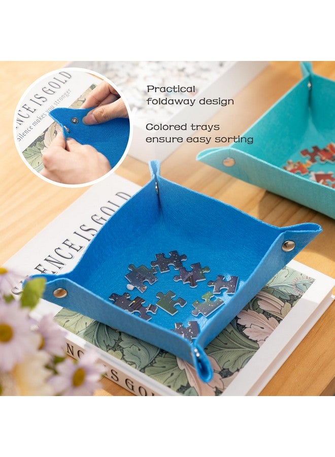 Tektalk 3000-Pc Jigsaw Puzzle Mat with 6 Felt Sorting Trays, Higher-Capacity Design, Roll-up Mat in Delicate Packaging Box with Hand Pump, Storing for 3000, 2000, 1500, 1000, 500 Jigsaw Puzzle Pieces - Image 3