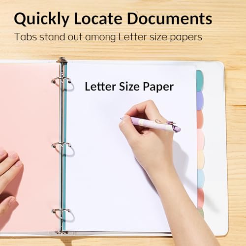 Sooez 8 Tabs Long-Lasting Plastic Write & Erase Large Tabs Dividers for 3 Ring Binder, Aesthetic Cute Pastels Binder Dividers for Student, Teacher, Office, Home Organizers, 2 Sets, Pastels Color - Image 5