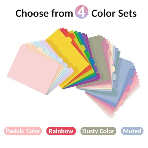 Sooez 8 Tabs Long-Lasting Plastic Write & Erase Large Tabs Dividers for 3 Ring Binder, Aesthetic Cute Pastels Binder Dividers for Student, Teacher, Office, Home Organizers, 2 Sets, Pastels Color - Image 2