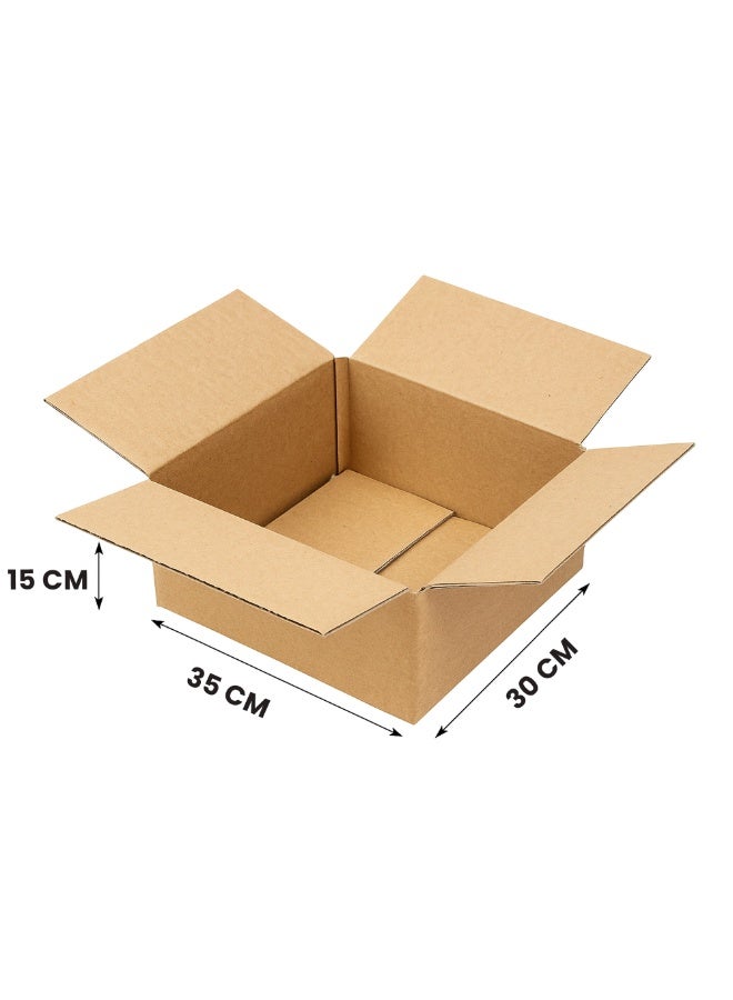 Royal Apex 3-Ply Corrugated Cardboard Moving Box (35 x 30 x 15 cm) – Shipping, Storage & Gift Packing Cartons – Durable Kraft Packaging – Pack of 10 - Image 2