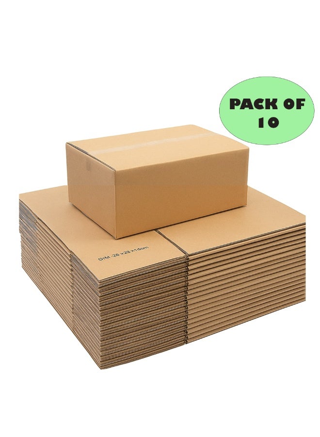 Royal Apex 3-Ply Corrugated Cardboard Moving Box (35 x 30 x 15 cm) – Shipping, Storage & Gift Packing Cartons – Durable Kraft Packaging – Pack of 10 - Image 4