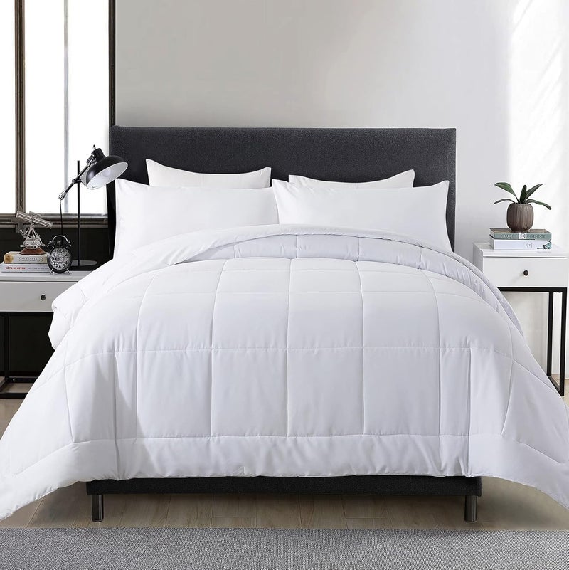 DOWNCOOL Full Size Comforter Sets -All Season Bedding Comforters Sets with 2 Pillow Cases -3 Pieces Bed Set Down Alternative Comforter Set -White Bedding Sets Full(82"x86") - Image 1