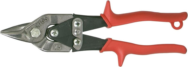 Wiss Crescent MetalMaster Bulldog Straight Snips - Premium Metal Cutter with Spring-Loaded Return - M5R - 9-1/4", Red - Image 1