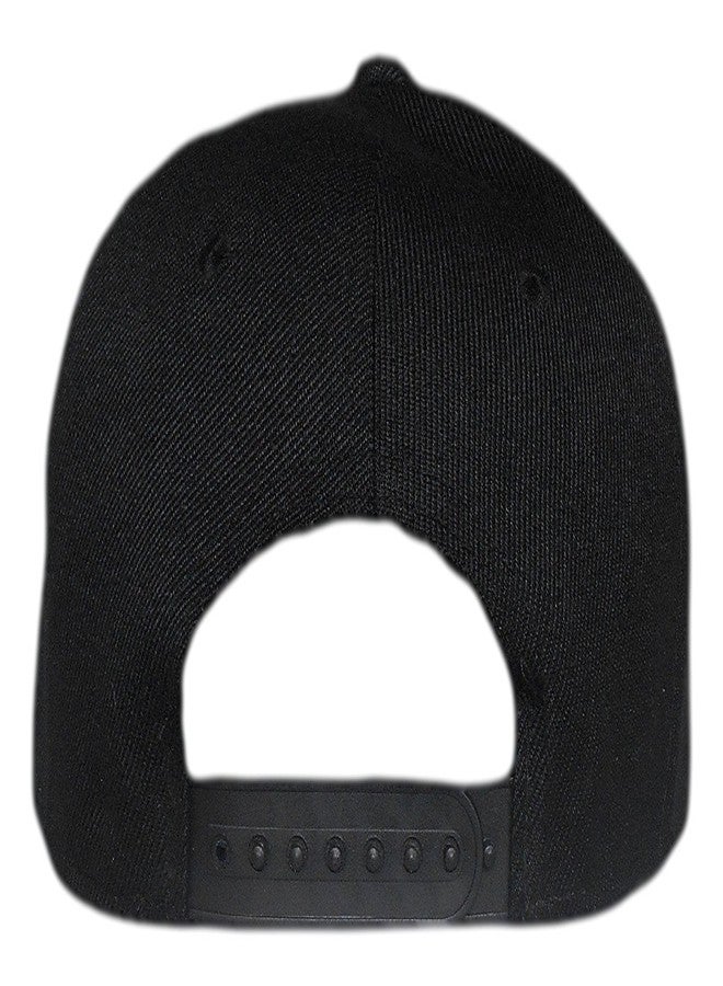 ILU Cap for Men Women Unisex Topi Head Branded Boy's Girl's Hip Hop Caps Adjustable Strap Summer Sports Cricket Gym Dance Cotton Free Size Woolen Fashion Baseball Helmet Snapback Winter (Black) - Image 4
