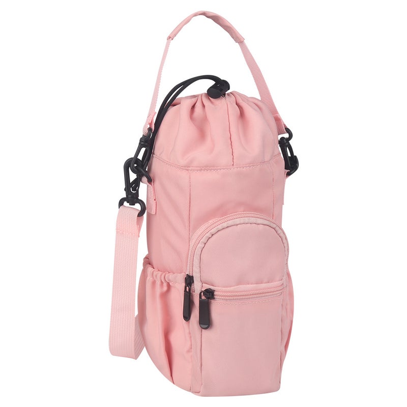 Cross-border Hot-selling Thermos Cup Cover Single-shoulder Universal Crossbody Multi-functional Beveled Kettle Bag Thermos Cup Cover Protective Cover Pink 