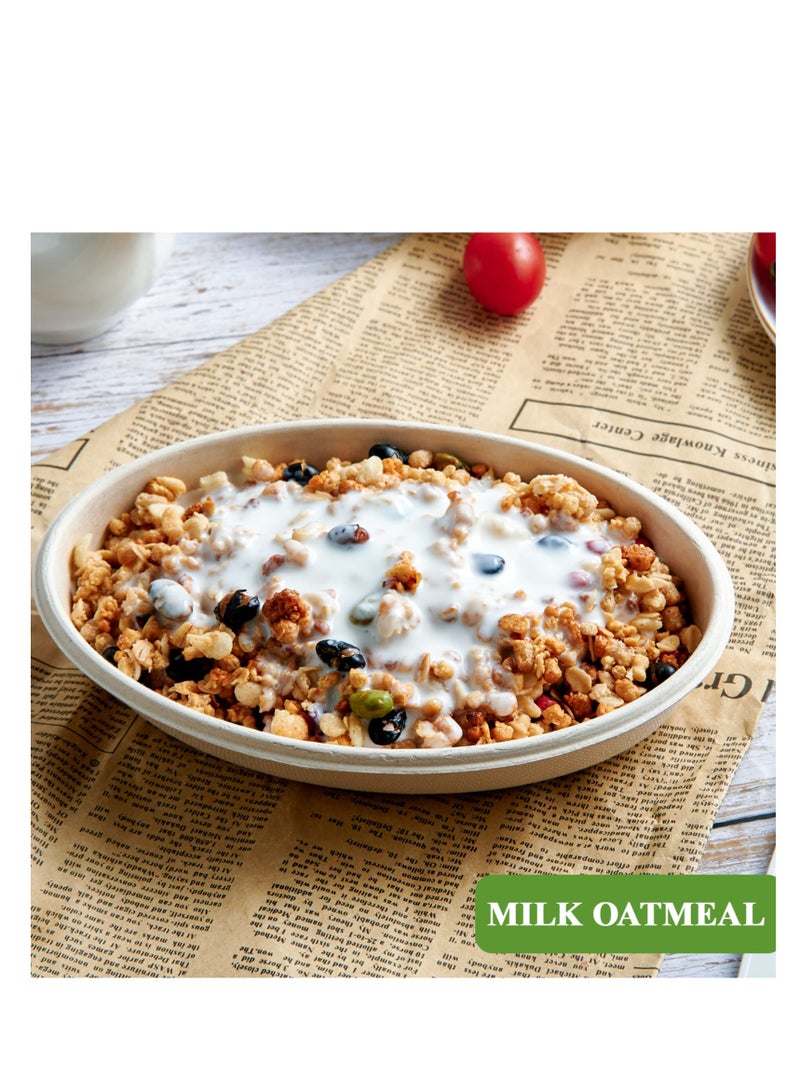 SOLARAE 50 Pack Paper Bowls, 26 OZ Disposable Biodegradable Compostable Bowls Bulk, Microwavable Eco-friendly Bagasse Bowls, Heavy-duty Bowls Perfect for Milk Cereals, Snacks, Salads, Sauce, Ice Cream - Image 2