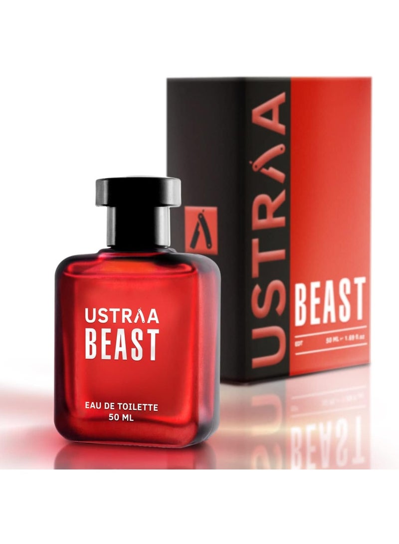 Ustraa Beast EDT Perfume For Men - 50ml | Long-Lasting Masculine Fragrance with Fresh Citrusy Opening, Woody Smokey Heart, & Leathery Musky Base Notes - Image 5