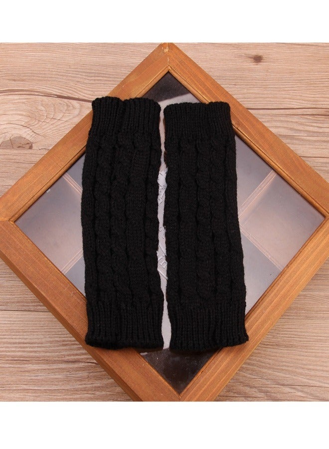 Pair Of Warm Knitted Soft Gloves Black  - Image 3