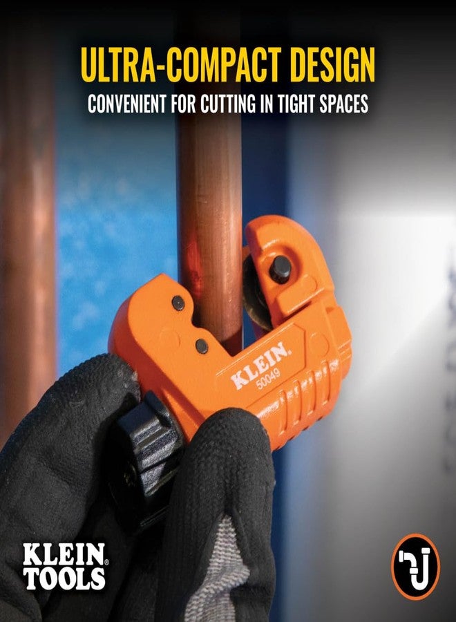 Klein Tools 50049 Nano Tubing Cutter, 1/8 to 5/8-Inch O.D. Cutting Capacity for Aluminum and Copper Tubing, Ultra-Compact Design for Tight Spaces - Image 3