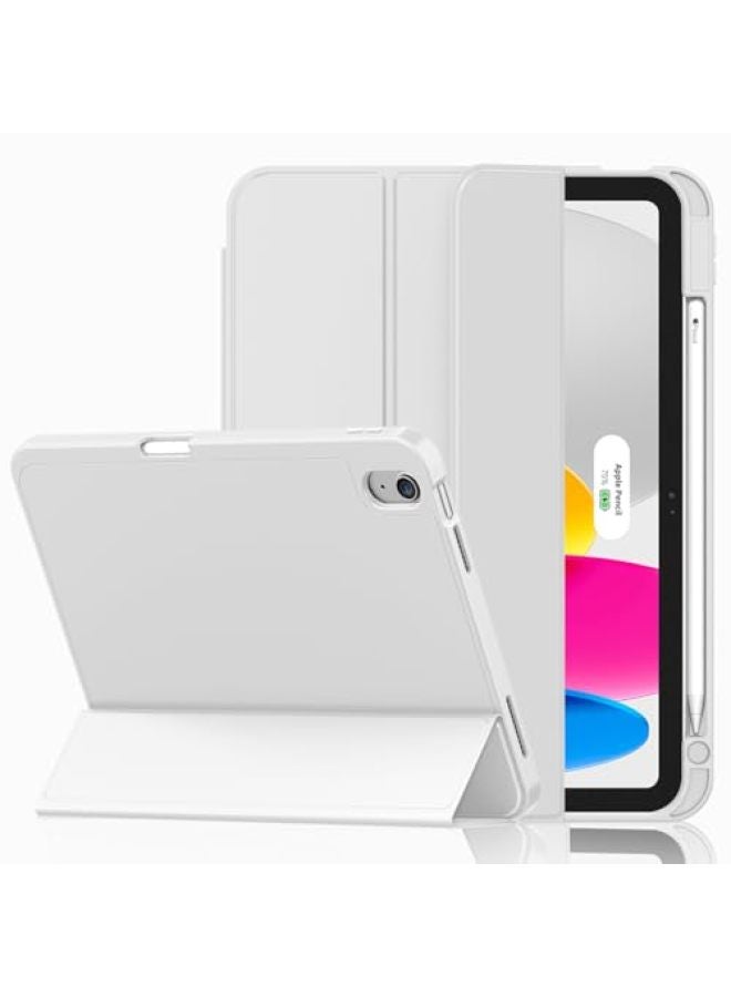 iMieet حافظة iMieet لجهاز iPad (A16)/الجيل العاشر من iPad [11 بوصة 2025/10.9 بوصة 2022]، حافظة ذكية قابلة للطي ثلاثية مع حامل وحامل قلم وظهر TPU ناعم، تدعم Touch ID (أسود) - Image 1
