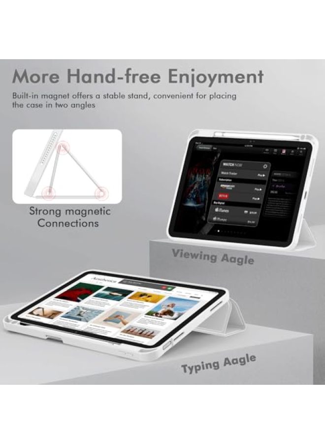 iMieet حافظة iMieet لجهاز iPad (A16)/الجيل العاشر من iPad [11 بوصة 2025/10.9 بوصة 2022]، حافظة ذكية قابلة للطي ثلاثية مع حامل وحامل قلم وظهر TPU ناعم، تدعم Touch ID (أسود) - Image 3