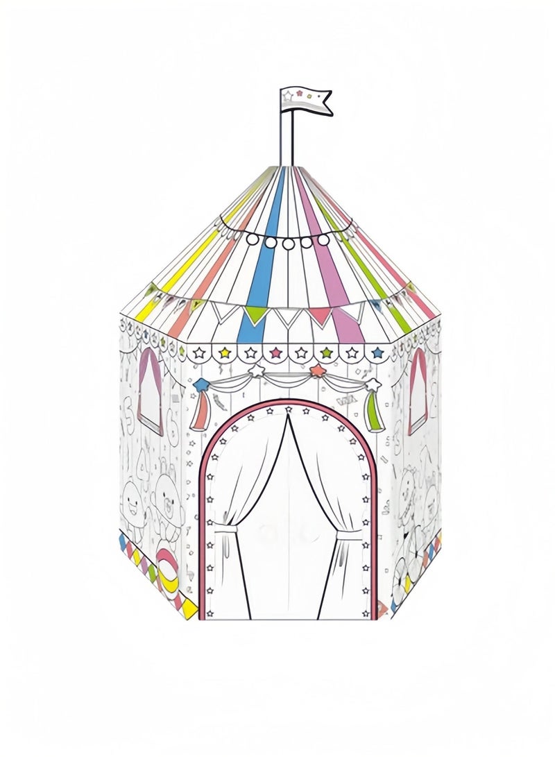 أشغال يدوية إبداعية للتلوين من الورق المقوى المصغر، بيت ألعاب ألغاز ثلاثي الأبعاد، ألعاب رسم ملونة خفيفة الوزن، بيت لعب للأطفال، ألعاب تعليمية ذات خيال إبداعي يمكن تجميعها ورسمها - Image 1