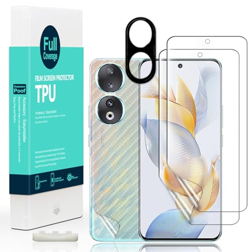 Ibywind 2 Pcs Screen Protector For Honor 90 5G 67Flexible TPU FilmWith 1Pc Camera Lens Protector1Pc Back FilmBubble FreeEasy to install - Image 1