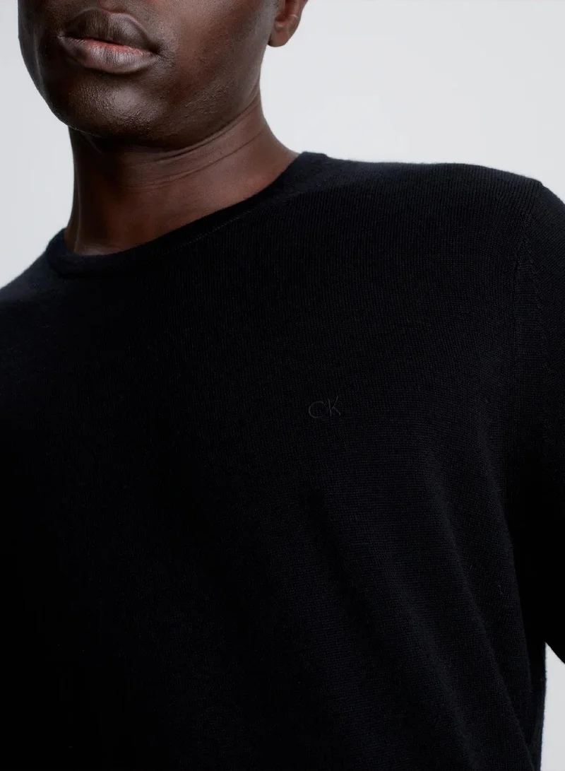 Calvin Klein Ck Black Merino Wool Jumper for Men | Best Price UAE