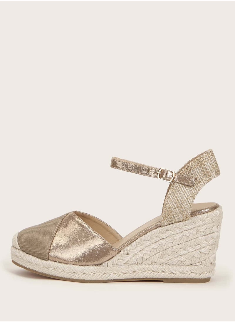 Generic Closed Toe   Espadrille Wedges Sandals Brown  - Image 4
