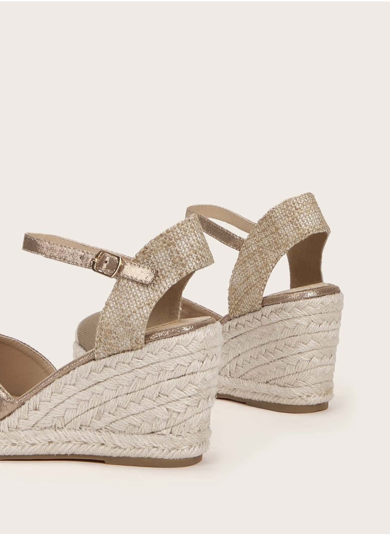 Generic Closed Toe   Espadrille Wedges Sandals Brown  - Image 3