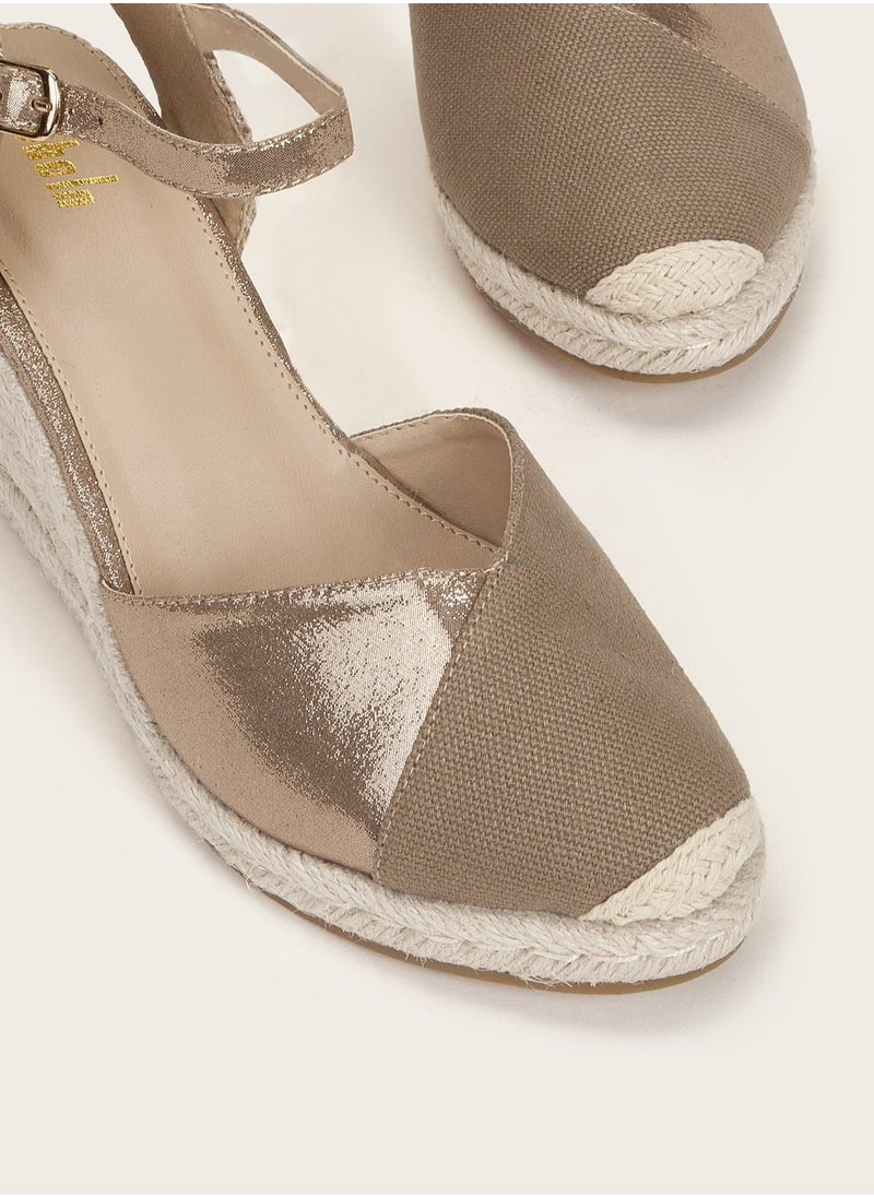 Generic Closed Toe   Espadrille Wedges Sandals Brown  - Image 2