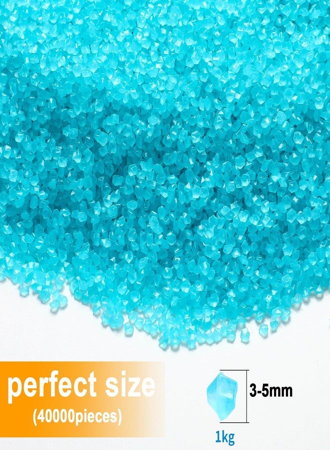 Landical 40000 Pcs 3-5mm Glow in The Dark Rocks for Fish Tank Aquarium Luminous Gravel Bulk Pebble Craft Small Landscaping Glow Sand Stone for Potted Plant Succulent Decor, 2.2 Lb/ 1 kg(Light Blue) - Image 2