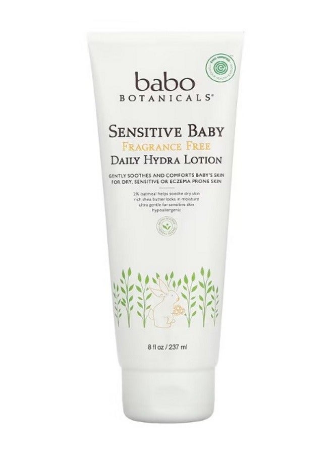 Babo Botanicals Sensitive Baby Daily Hydra Lotion Fragrance Free 8 fl oz 237 ml - Image 1
