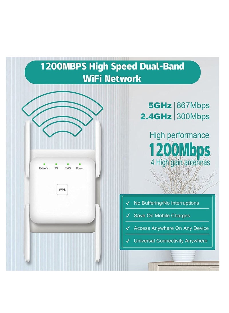 Captaintech WiFi Extender, WiFi Signal Booster, Internet Booster for Home, Range up to 8500+sq.ft, Support Connect Over 40 Devices, Boost Your Home WiFi Signal - Image 4