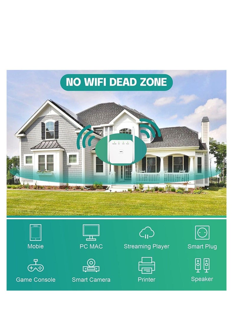 Captaintech WiFi Extender, WiFi Signal Booster, Internet Booster for Home, Range up to 8500+sq.ft, Support Connect Over 40 Devices, Boost Your Home WiFi Signal - Image 3