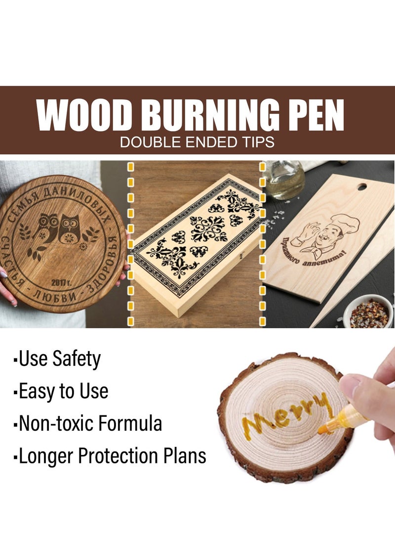 Wood Burning Pen , Heat Sensitive Double Sided Marker for Wood and Crafts Marking Pen 3pcs - Image 3