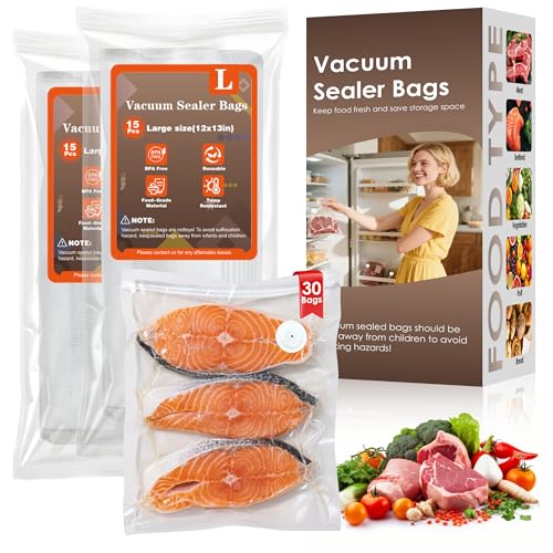 Natupo Vacuum Sealer Bags,Reusable Vacuum Sealer Bags,Can Withstand More Than 100 Washes,Large Size (30 Bags) - Image 1