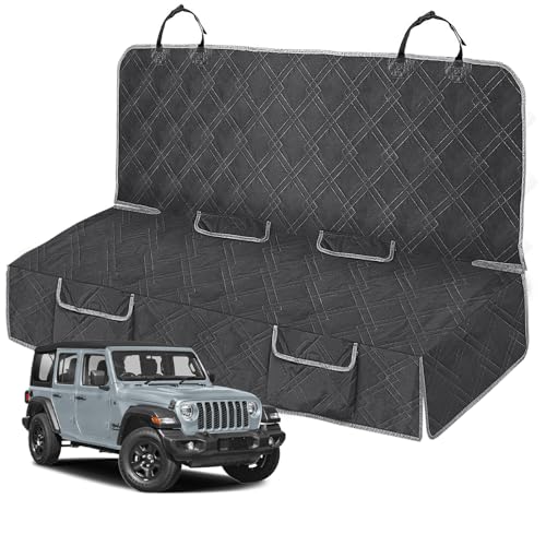Kistrba Dog Car Seat Cover Compatible with Jeep Wrangler 4 Door 2007-2025, Waterproof Pet Bench Seat Cover for Back Seat, 600D Heavy Duty Scratch Proof Nonslip Truck Seat Covers for Dogs - Image 1