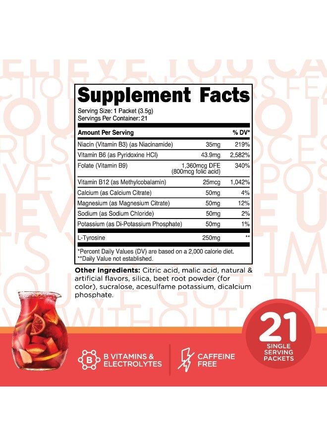 TransformHQ Hydration Drink Mix (21 Single-Serving Packets, Fruit Punch) - Hydration Supplement Blend with Vitamins and Electrolytes - Image 3