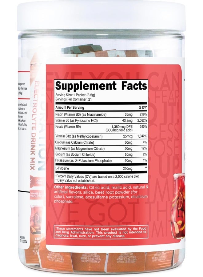 TransformHQ Hydration Drink Mix (21 Single-Serving Packets, Fruit Punch) - Hydration Supplement Blend with Vitamins and Electrolytes - Image 4