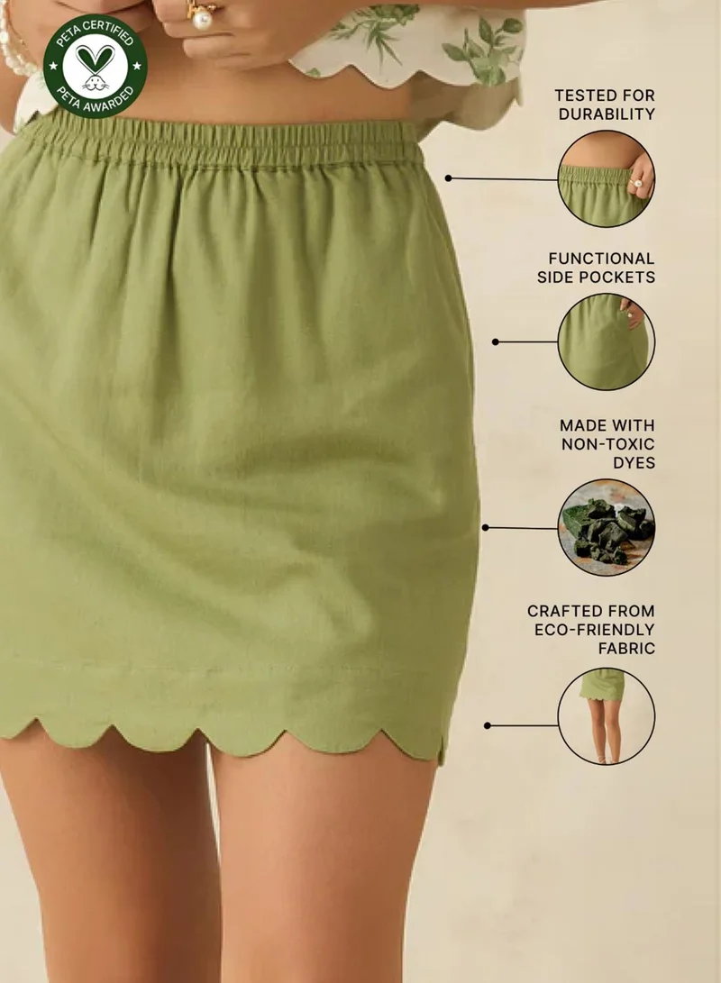 Virgio Virgio Lorena Skirt Cotton Scallop Mini Skirt