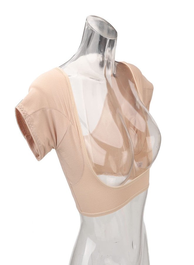 Filfeel Underarm Sweat Guard Underwear Sweat Vest Short Sleeve Reusable Armpit for Women Girls Skin Color (L - Image 5