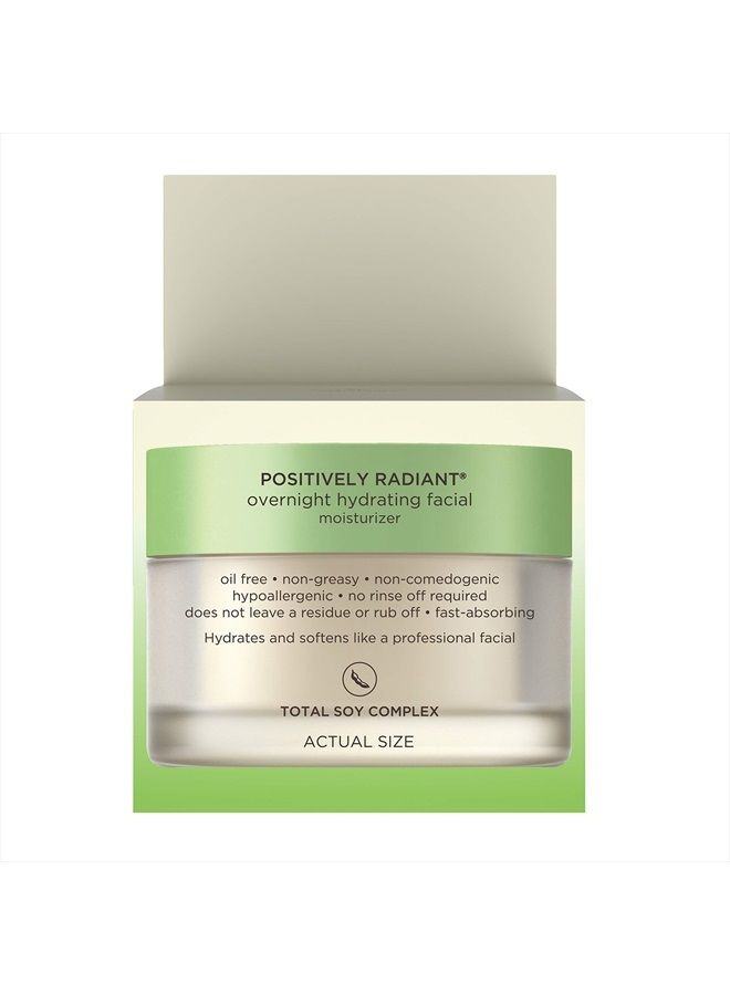 Aveeno Positively Radiant Overnight Hydrating Facial Moisturizer with Soy Extract and Hyaluronic Acid, Oil-Free and Non-Comedogenic, 1.7 oz - Image 4