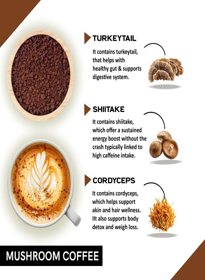 Coffeecurry Mushroom Coffee Tin Can (50 Gram) - Support Immune System & Enhance Focus and Memory | Mushroom Powered Coffee - Arabica Instant Coffee - Image 2