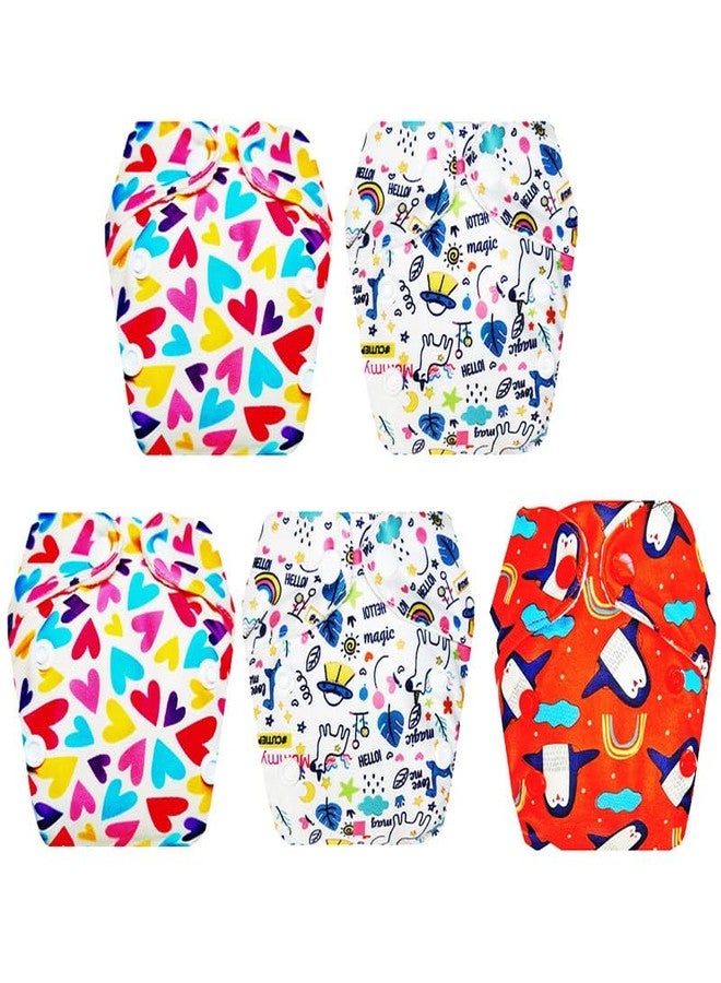 Dumbledo Premium Newborn Cloth Diaper with Integrated Soaker (Pack of 5) | Snug Fit | Reusable & Washable | Easy to Clean | Ideal for Toddlers | 0 - 4 Months | Unisex Baby - Image 1