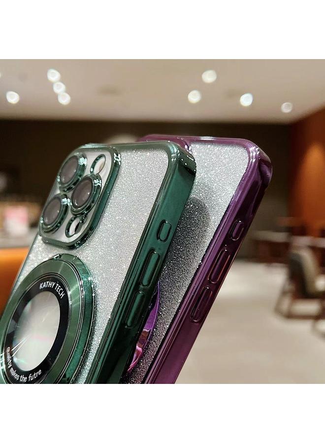S-TOP Case For iPhone 16 Pro Electroplated Holder Gradient Glitter MagSafe Phone Case - Image 5