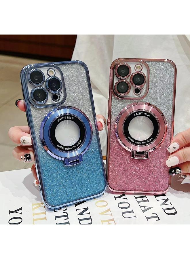 S-TOP Case For iPhone 16 Pro Electroplated Holder Gradient Glitter MagSafe Phone Case - Image 3