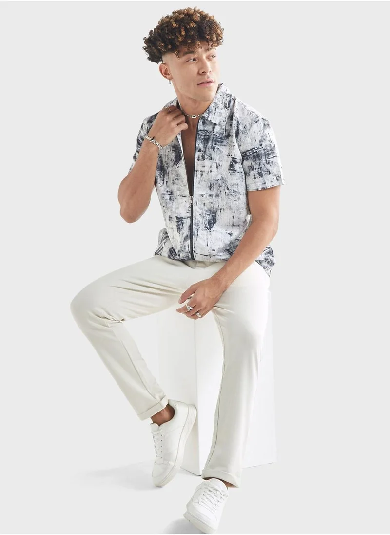 Splash FAV Zip Through Regular Fit Shirt