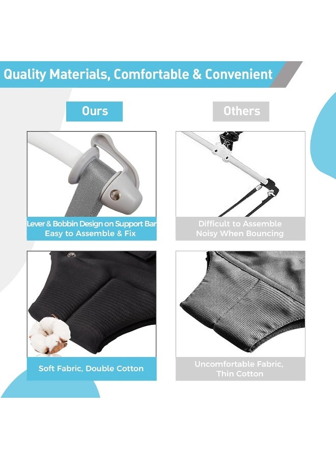 FUNLIO Baby Door Jumper for 6-24 Months, Black, Minimalist, Gender-Neutral, 6-39 lbs - Image 5