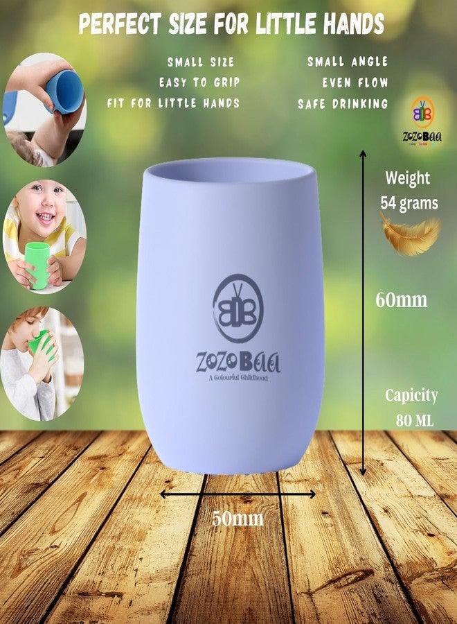 ZoZoBaa Silicone Baby Bowl & Tiny Drinking Open Cup | Easy Grip, Non-Slip Design & Multipurpose | Toddlers Training Set for BLW, Pack of 2 [Purple] - Image 2