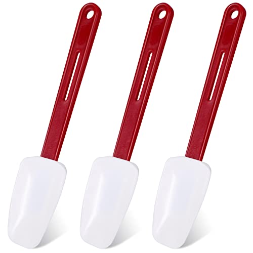 Lanties Set of 3 High Temp Silicone Spatulas Heat Resistant Rubber Commercial Heavy Duty Silicone Scraper Spatula with Handle for Kitchen Baking Cooking10 x 2 InchesSpoon Spatula - Image 1