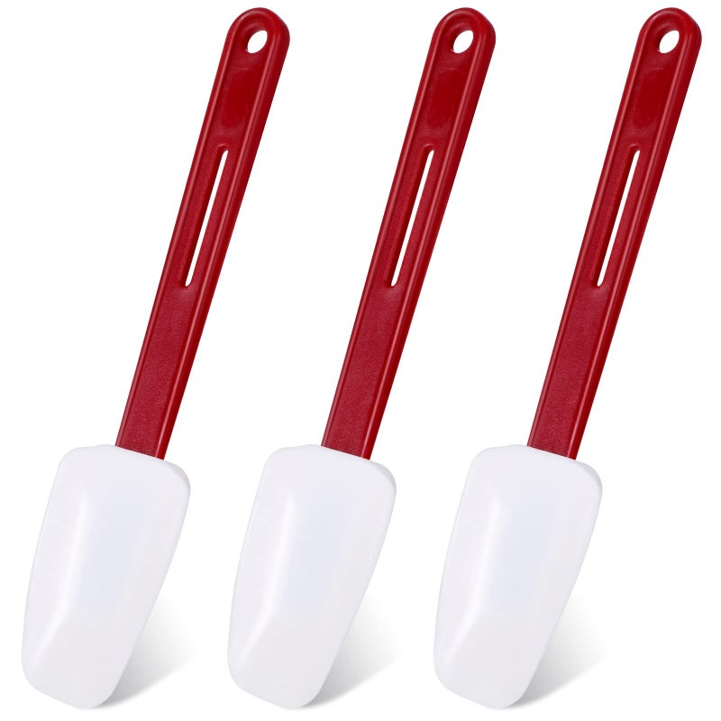 Lanties Set of 3 High Temp Silicone Spatulas Heat Resistant Rubber Commercial Heavy Duty Silicone Scraper Spatula with Handle for Kitchen Baking Cooking10 x 2 InchesSpoon Spatula - Image 2