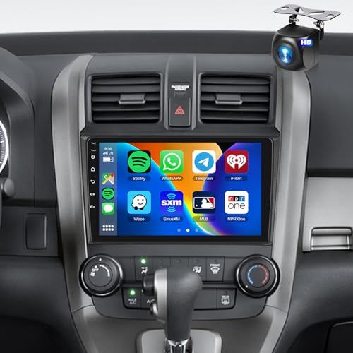 METEESER [4G+64G] Car Stereo for Honda CRV 2007-2011 with 5GWiFi/Android 15/Wireless Carplay Android Auto,9" Incell Touch Screen Radio,GPS/EQ DSP/Bluetooth5.0/SWC/AHD Backup Camera - Image 1
