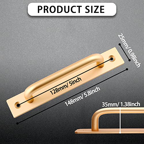 Zorfeter 5.8 Inch Sliding Barn Door Handle, 2 Pcs Gold Sliding Gate Door Pull Handle, Aluminium Alloy Cabinet Door Handle Hardware for Wardrobe Cupboard Closet Garage Shed, with Screws - Image 2