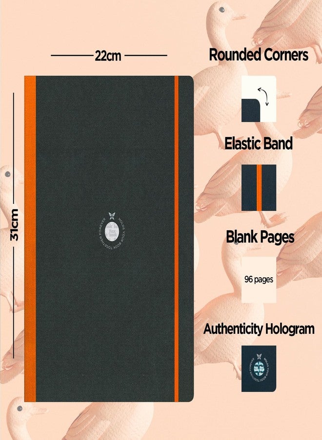 flexbook Sketchbook Orange | Large A4 | 22x31cm | 96 pages | 170gsm Special Quality Munken Paper | Special Black Art Paper Cover | Elastic Band Closure | FSC Certified - Image 2