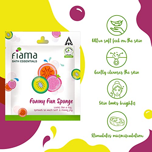 Fiama Bath Essential Foamy Fun Sponge Bath Accessories, Dermatologist Tested, Safe on Skin, Pack of 1 - Image 5