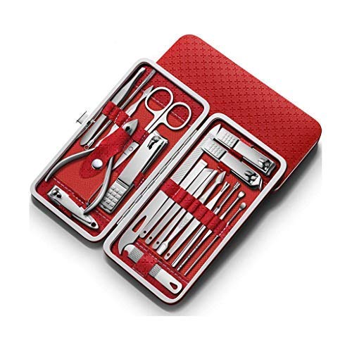 URBANMAC Manicure Pedicure 16 Tools Set Nail Clippers Stainless Steel Professional Nail Scissors Grooming Kits, Nail Tools with Leather Case - Image 2