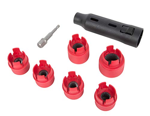 Steelman 8-Piece Automotive Wheel Stud Cleaner Tool Set for Removing Rust and Debris, Includes 1/4-inch Hex to 1/2-inch Square Adapter to Allow for Use with Drills and Pneumatic Tools - Image 2